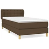 Image de vidaXL Lit boxspring avec matelas brun foncé 90x200 cm Tissu