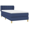 Image de vidaXL Lit boxspring avec matelas bleu 90x200 cm Tissu