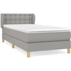 Image de vidaXL Lit boxspring avec matelas gris clair 100x200 cm Tissu