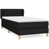 Image de vidaXL Lit boxspring avec matelas noir 100x200 cm tissu