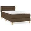 Image de vidaXL Lit boxspring avec matelas brun foncé 100x200 cm Tissu