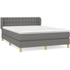 Image de vidaXL Lit boxspring avec matelas gris foncé 140x200 cm Tissu