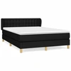 Image de vidaXL Lit boxspring avec matelas noir 140x200 cm Tissu