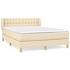 Image de vidaXL Lit boxspring avec matelas Crème 140x200 cm Tissu