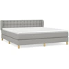 Image de vidaXL Lit boxspring avec matelas gris clair 160x200 cm Tissu