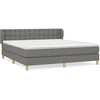 Image de vidaXL Lit boxspring avec matelas gris foncé 160x200 cm Tissu
