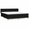 Image de vidaXL Lit boxspring avec matelas noir 160x200 cm Tissu