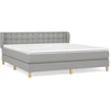 Image de vidaXL Lit boxspring avec matelas gris clair 180x200 cm Tissu