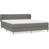 Image de vidaXL Lit boxspring avec matelas gris foncé 180x200 cm Tissu