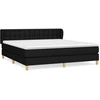 Image de vidaXL Lit boxspring avec matelas noir 180x200 cm Tissu