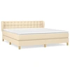 Image de vidaXL Lit boxspring avec matelas Crème 180x200 cm Tissu