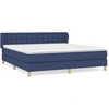 Image de vidaXL Lit boxspring avec matelas bleu 180x200 cm Tissu