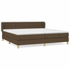 Image de vidaXL Lit boxspring avec matelas brun foncé 200x200 cm Tissu