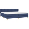 Image de vidaXL Lit boxspring avec matelas bleu 200x200 cm Tissu