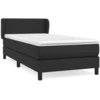 Image de vidaXL Lit boxspring avec matelas noir 80x200 cm similicuir