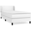 Image de vidaXL Lit boxspring avec matelas blanc 90x200 cm similicuir