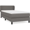 Image de vidaXL Lit boxspring avec matelas Gris 100x200 cm similicuir