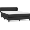 Image de vidaXL Lit boxspring avec matelas noir 140x190 cm similicuir