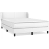 Image de vidaXL Lit boxspring avec matelas blanc 140x190 cm similicuir