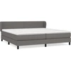 Image de vidaXL Lit boxspring avec matelas Gris 200x200 cm simili-cuir