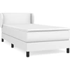 Image de vidaXL Lit boxspring avec matelas blanc 100x200 cm similicuir