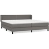 Image de vidaXL Lit boxspring avec matelas Gris 200x200 cm simili-cuir