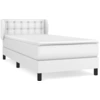 Image de vidaXL Lit boxspring avec matelas blanc 80x200 cm similicuir