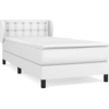 Image de vidaXL Lit boxspring avec matelas blanc 90x190 cm similicuir