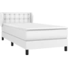 Image de vidaXL Lit boxspring avec matelas blanc 90x200 cm similicuir