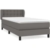 Image de vidaXL Lit boxspring avec matelas Gris 90x200 cm similicuir