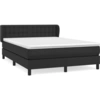 Image de vidaXL Lit boxspring avec matelas noir 140x190 cm similicuir