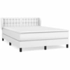Image de vidaXL Lit boxspring avec matelas blanc 140x190 cm similicuir