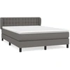 Image de vidaXL Lit boxspring avec matelas Gris 140x190 cm Similicuir