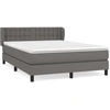 Image de vidaXL Lit Boxspring avec matelas Gris 140x200 cm Similicuir