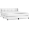 Image de vidaXL Lit boxspring avec matelas blanc 180x200 cm similicuir