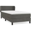 Image de vidaXL Lit boxspring avec matelas gris foncé 80x200 cm velours