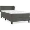 Image de vidaXL Lit boxspring avec matelas gris foncé 90x190 cm velours