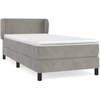 Image de vidaXL Lit boxspring avec matelas gris clair 90x200 cm velours