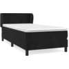 Image de vidaXL Lit boxspring avec matelas noir 90x200 cm velours