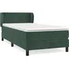 Image de vidaXL Lit boxspring avec matelas vert foncé 90x200 cm velours
