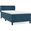 Image de vidaXL Lit boxspring avec matelas bleu foncé 100x200 cm velours