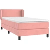 Image de vidaXL Lit boxspring avec matelas rose 100x200 cm velours
