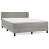 Image de vidaXL Lit boxspring avec matelas gris clair 140x190 cm velours