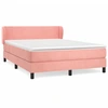Image de vidaXL Lit boxspring avec matelas rose 140x190 cm velours
