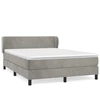 Image de vidaXL Lit boxspring avec matelas gris clair 140x200 cm velours