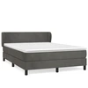 Image de vidaXL Lit boxspring avec matelas gris foncé 140x200 cm velours