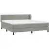 Image de vidaXL Lit boxspring avec matelas gris clair 160x200 cm velours