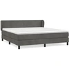 Image de vidaXL Lit boxspring avec matelas gris foncé 180x200 cm velours