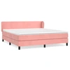 Image de vidaXL Lit boxspring avec matelas rose 180x200 cm velours