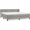 Image de vidaXL Lit boxspring avec matelas gris clair 200x200 cm velours
